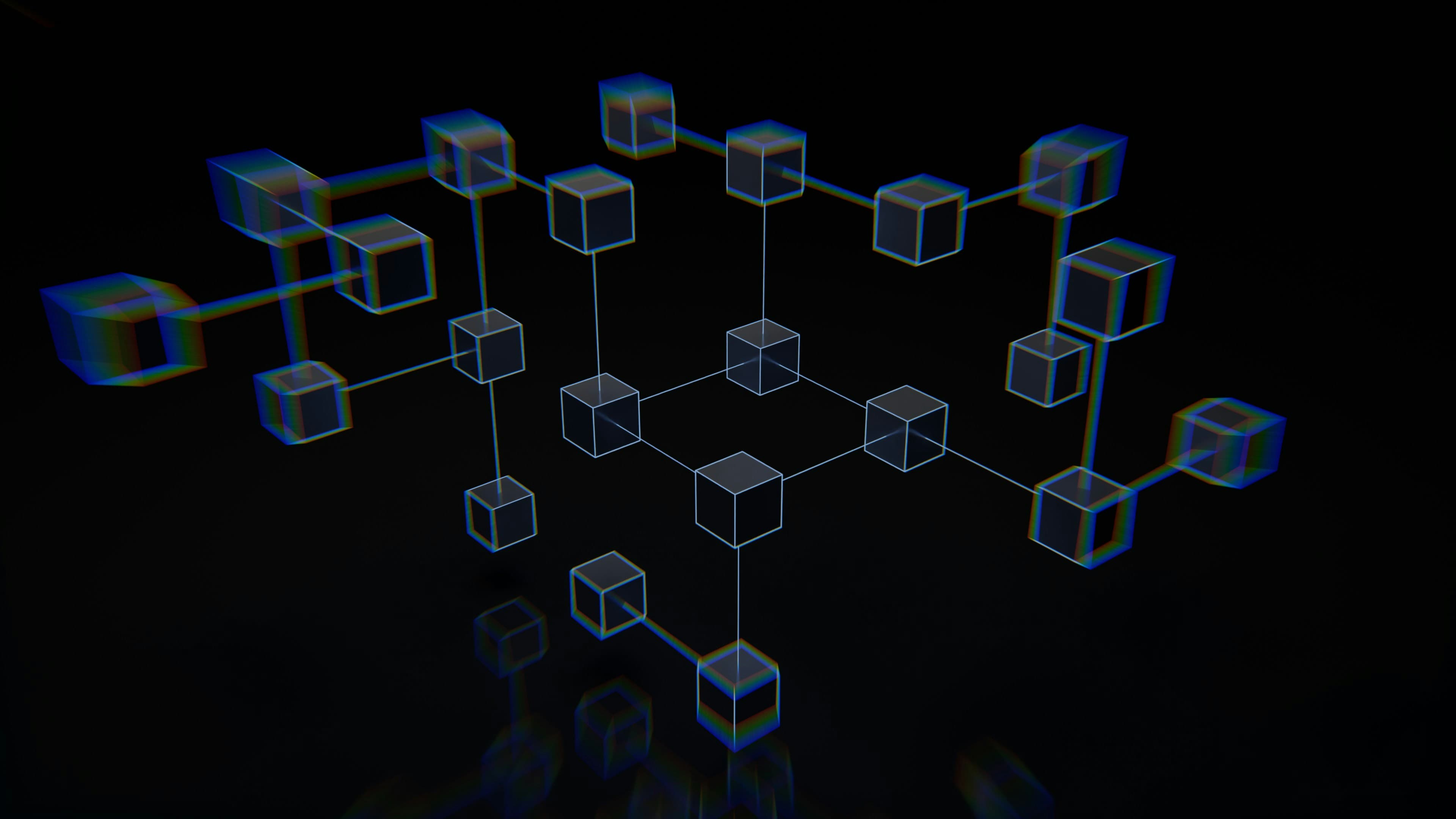 3D-визуализация сети из соединённых узлов